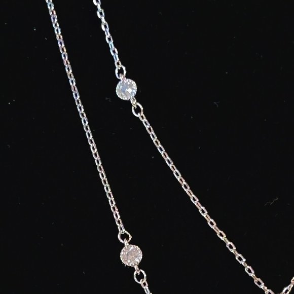 Rose Gold & Silver Four Leaf Clover CZ Necklace 269 - Picture 3 of 8